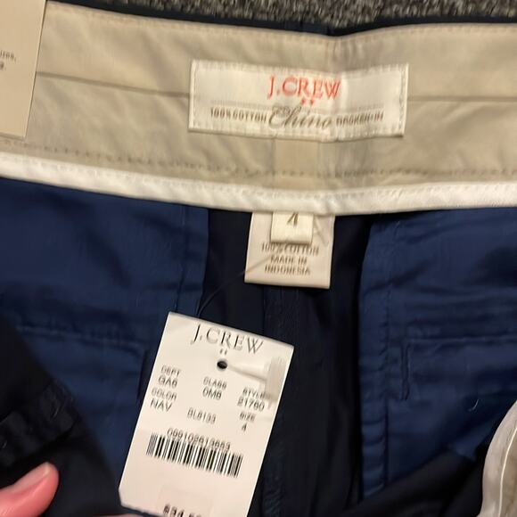 J Crew Chino City Fit Navy Shorts Women's size 4 5" inseam NWT 100% Cotton - Picture 5 of 6